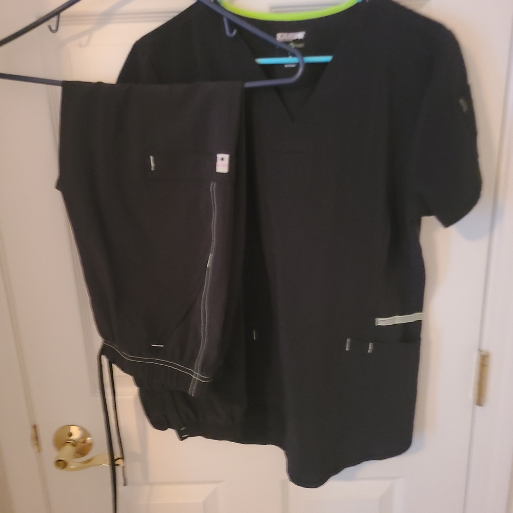 Scrubstar Black Women's Medical Scrub Top and Pants